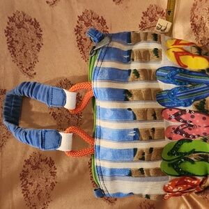 Paul Brent Sun-N-Sand Canvas Beach Flip Flop Small Tote